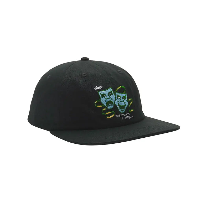 OBEY World Stage 6 Panel Snapback Cap Black 100580323-BLK