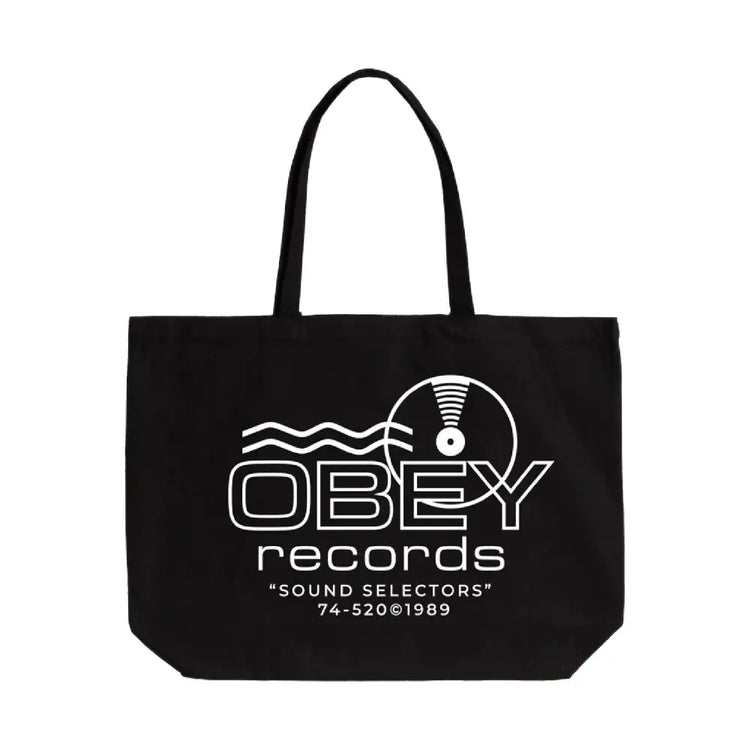 OBEY Records Sound Waves Tote Bag Black 22MA0000295-BLK