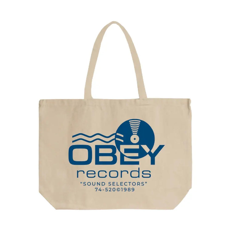 OBEY Records Sound Waves Tote Bag Beige 22MA0000295-NAT