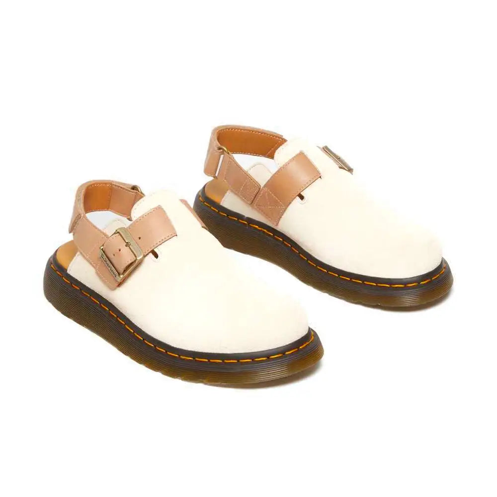 Jorge Made in England Suede Mules in Sand | Dr. Martens