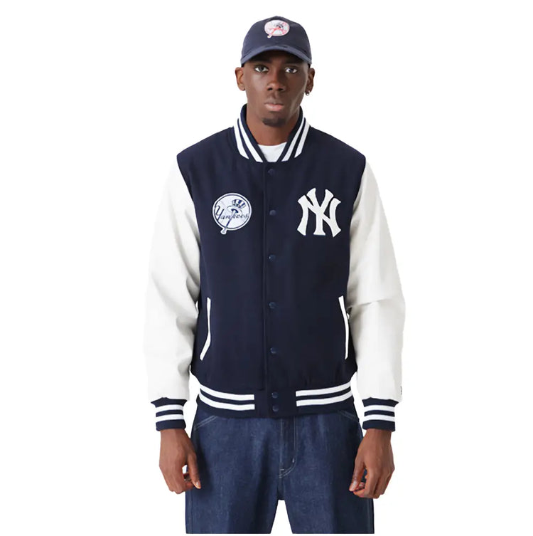 NEW ERA MLB New York Yankees Wordmark Varsity Jacket  Blue 60301348