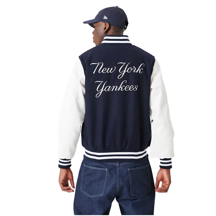 NEW ERA MLB New York Yankees Wordmark Varsity Jacket  Blue 60301348