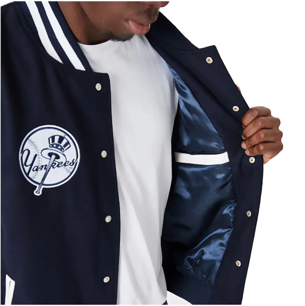 NEW ERA MLB New York Yankees Wordmark Varsity Jacket  Blue 60301348