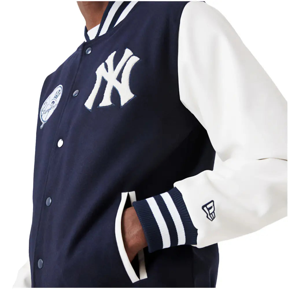 NEW ERA MLB New York Yankees Wordmark Varsity Jacket  Blue 60301348