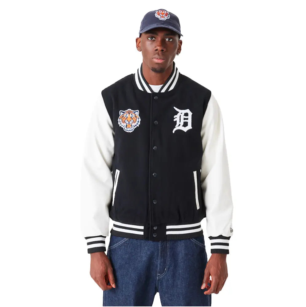 NEW ERA MLB Detroit TigersWordmark Varsity Jacket Black 60301349