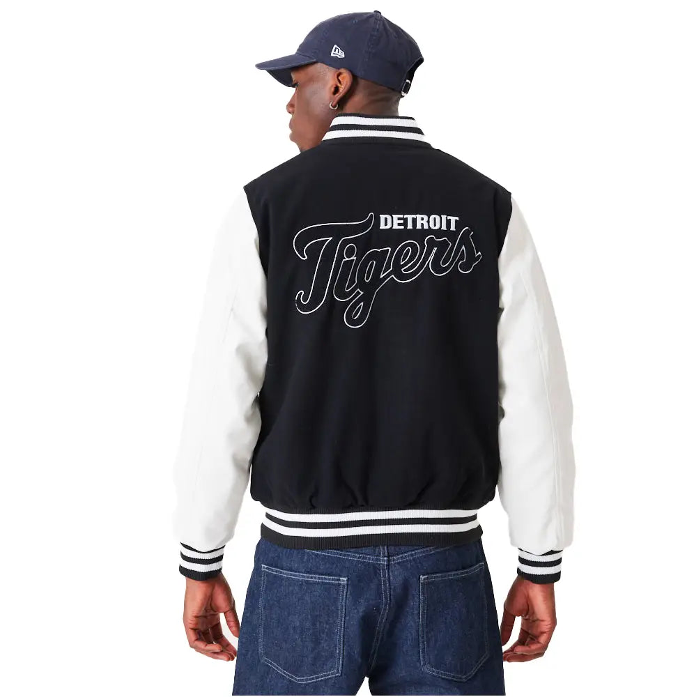 NEW ERA MLB Detroit TigersWordmark Varsity Jacket Black 60301349