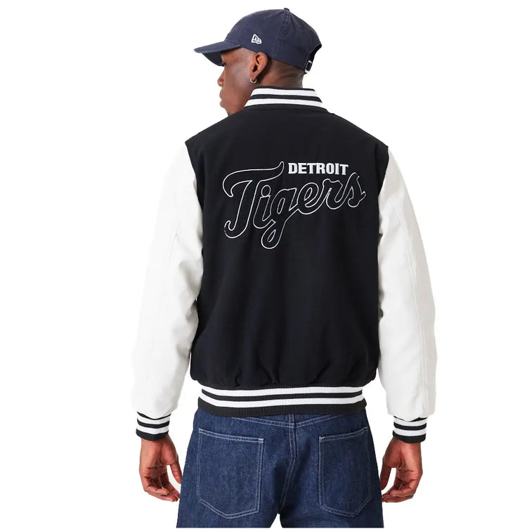 NEW ERA MLB Detroit TigersWordmark Varsity Jacket Black 60301349