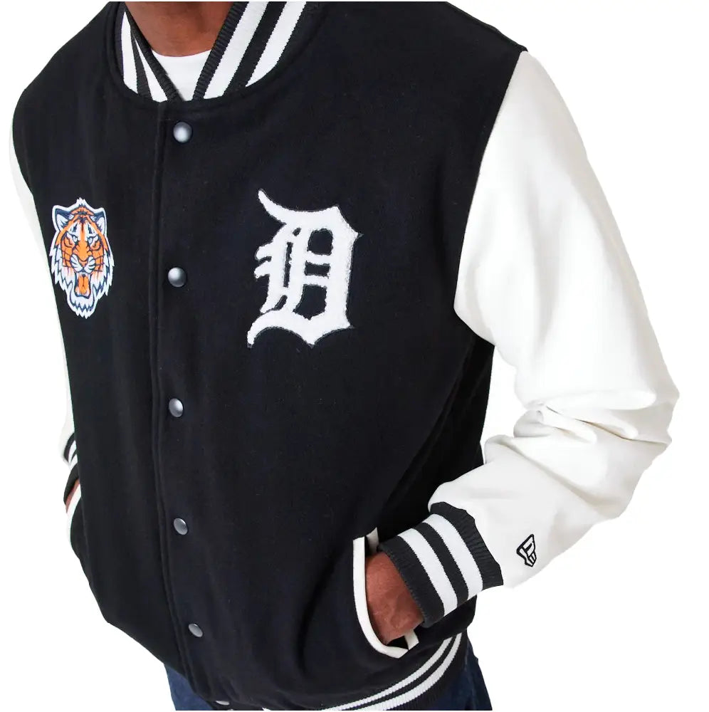NEW ERA MLB Detroit TigersWordmark Varsity Jacket Black 60301349
