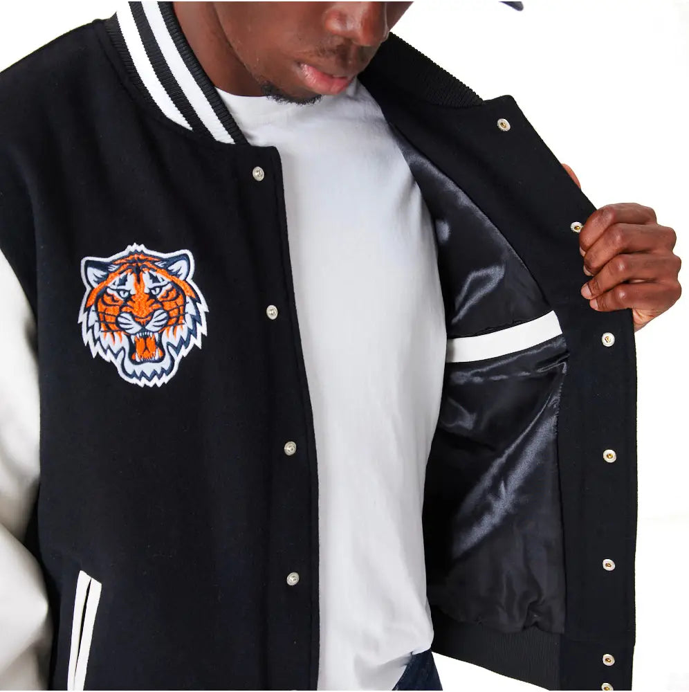 NEW ERA MLB Detroit TigersWordmark Varsity Jacket Black 60301349