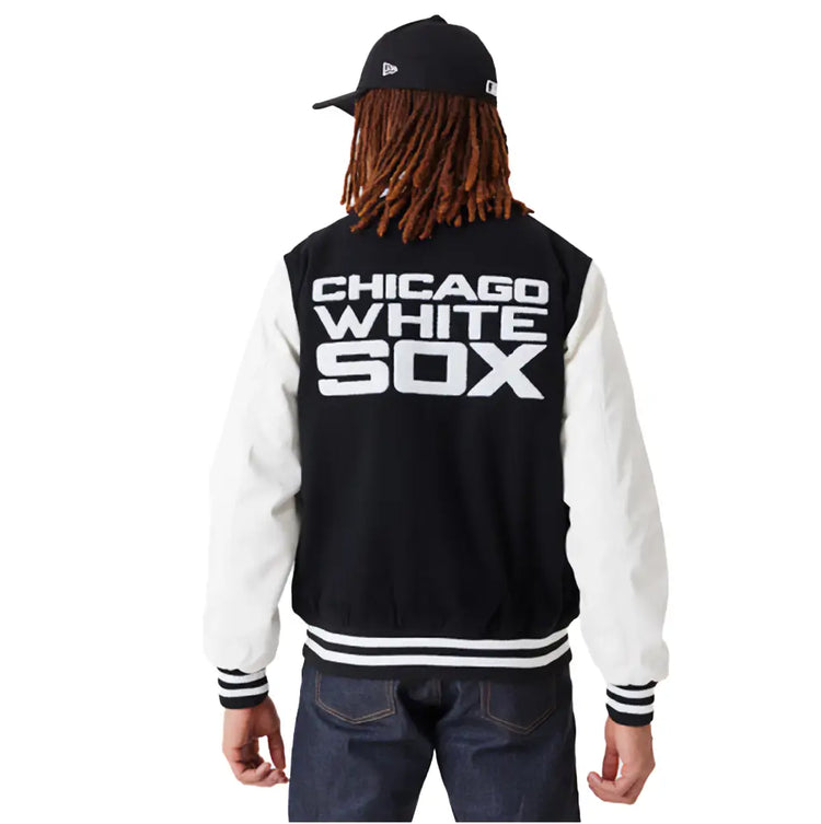 NEW ERA MLB Chcago White Sox  Wordmark Varsity Jacket Black 60301350