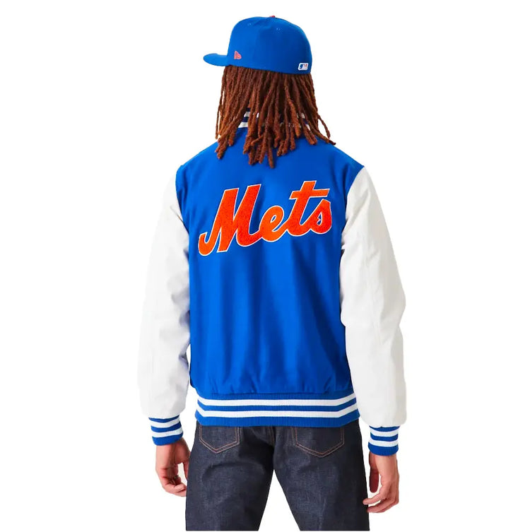 NEW ERA MLB New York Mets Wordmark Varsity Jacket Blue 60301351