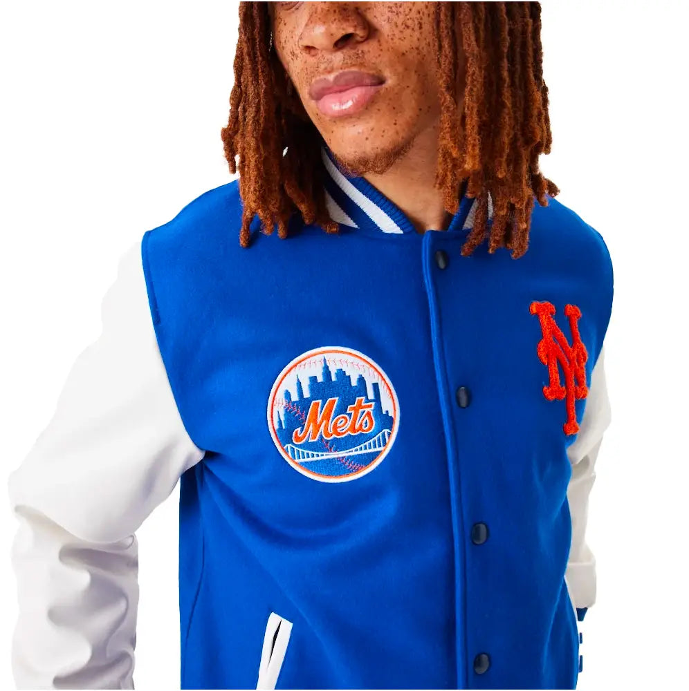 NEW ERA MLB New York Mets Wordmark Varsity Jacket Blue 60301351