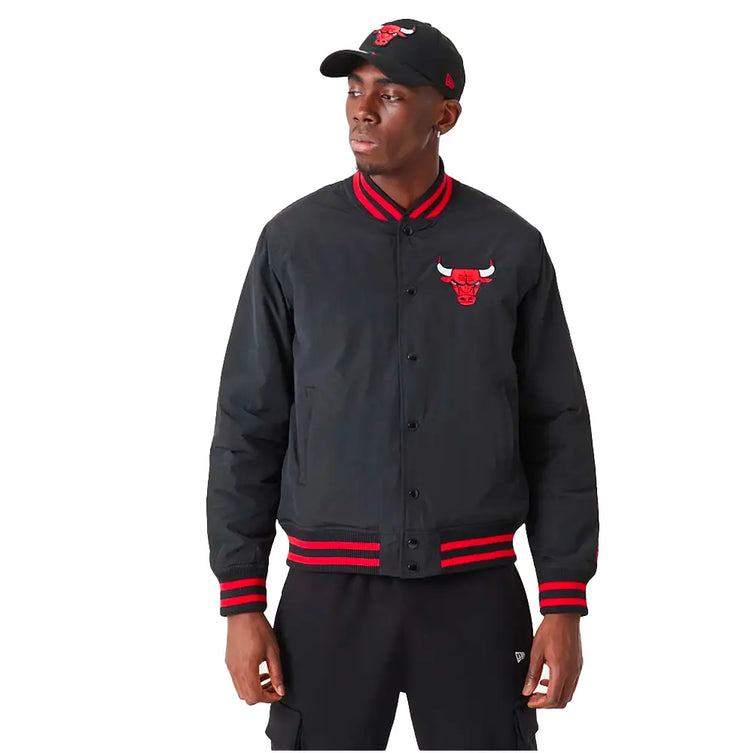 NEW ERA Chicago Bulls Nba Script Black Bomber Jacket 60332203