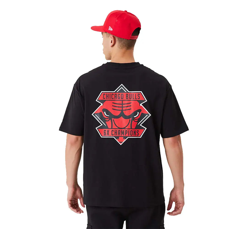 NEW ERA Chicago Bulls Nba Championship Black Oversized T-Shirt 60332204