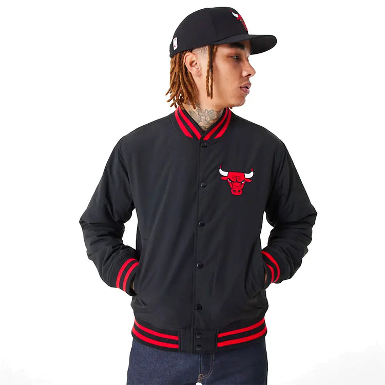 NEW ERA Nba Chicago Bulls Team Script Black Bomber Jacket 60416335