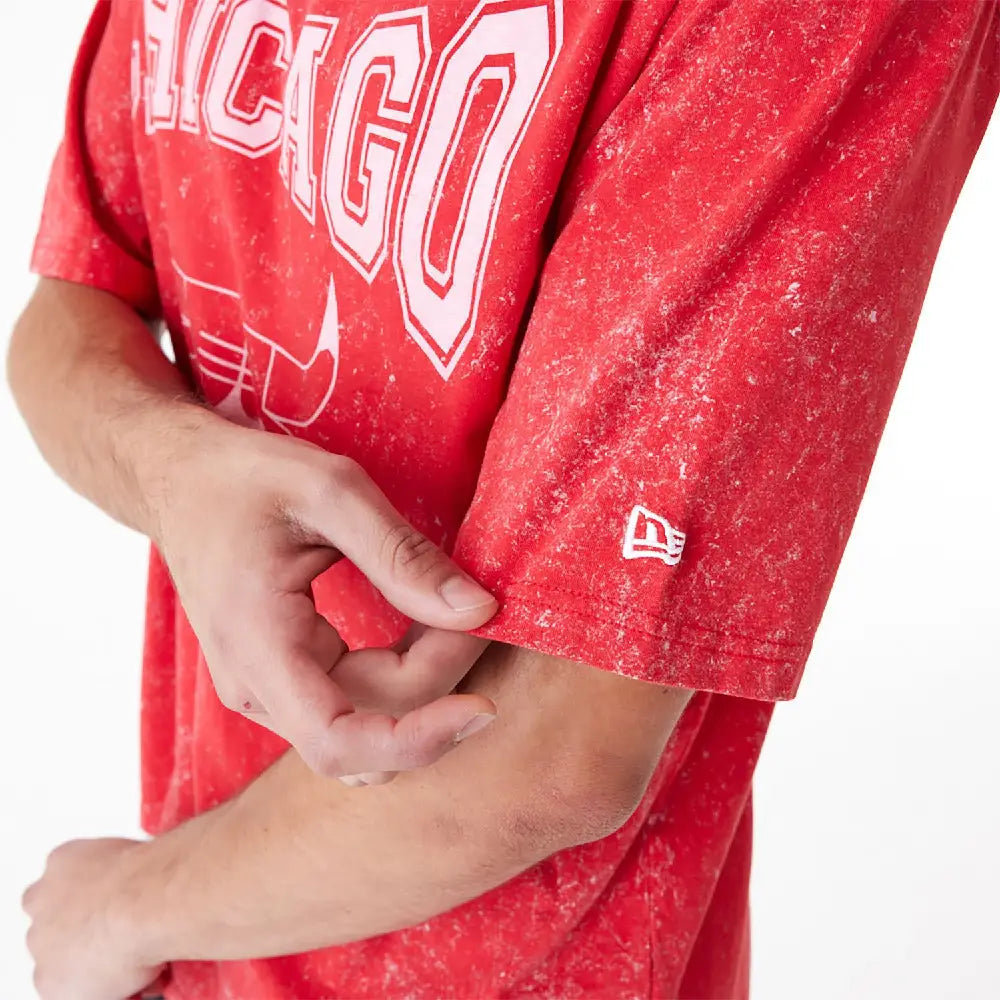 Chicago Bulls Nba Washed Red Oversized T-Shirt - Urban Jungle