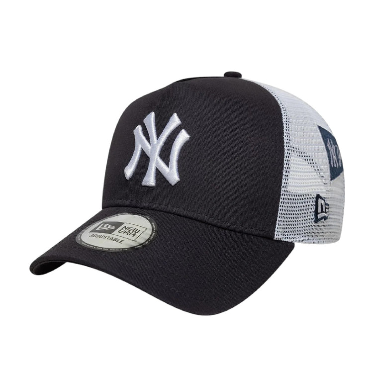 NEW ERA New York Yankees MLB Multi Patch Navy 9FORTY A-Frame Trucker Adjustable Cap 60667553