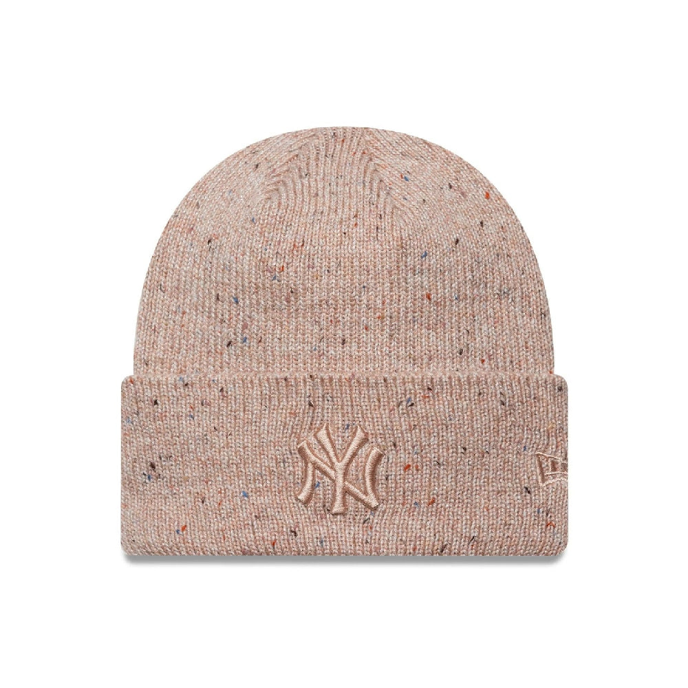 NEW ERA New York Yankees Womens MLB Glitter Pastel Pink Cuff Knit Beanie Hat 60691293