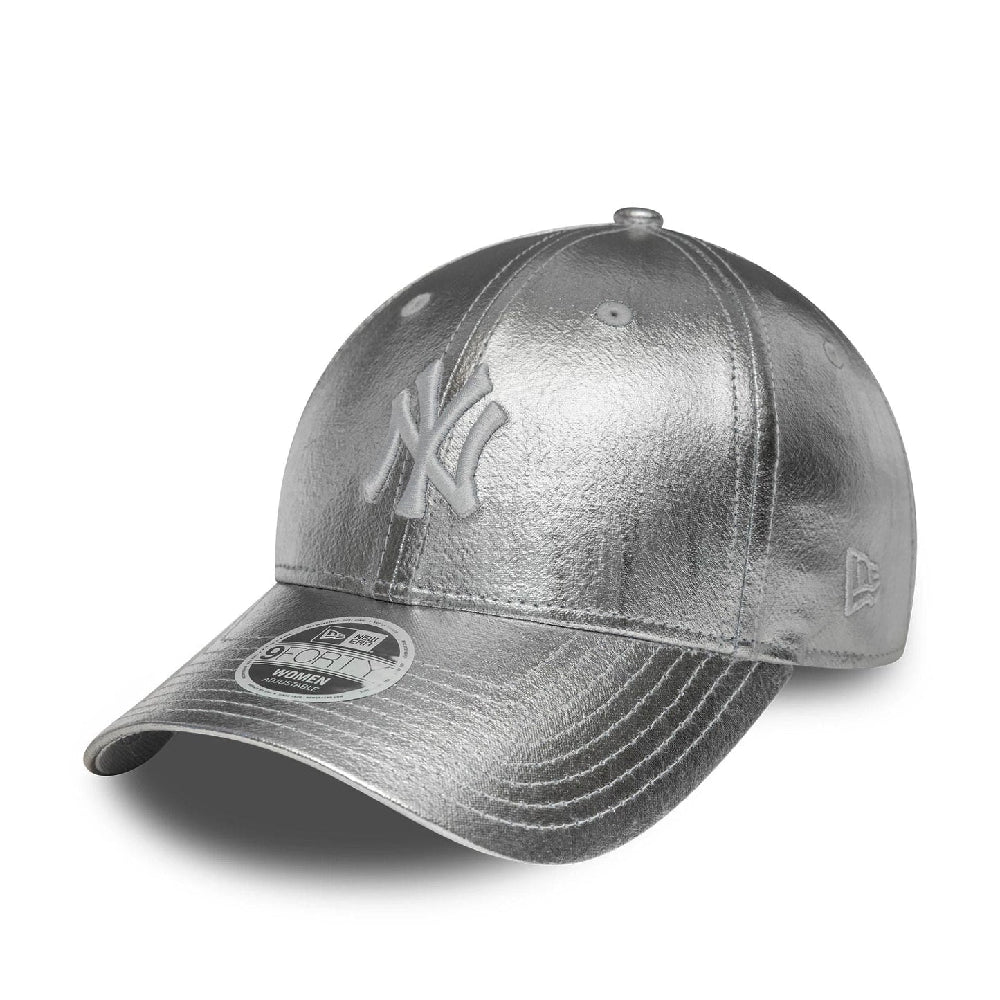 NEW ERA New York Yankees Womens MLB Metallic Silver 9FORTY Adjustable Cap 60758957