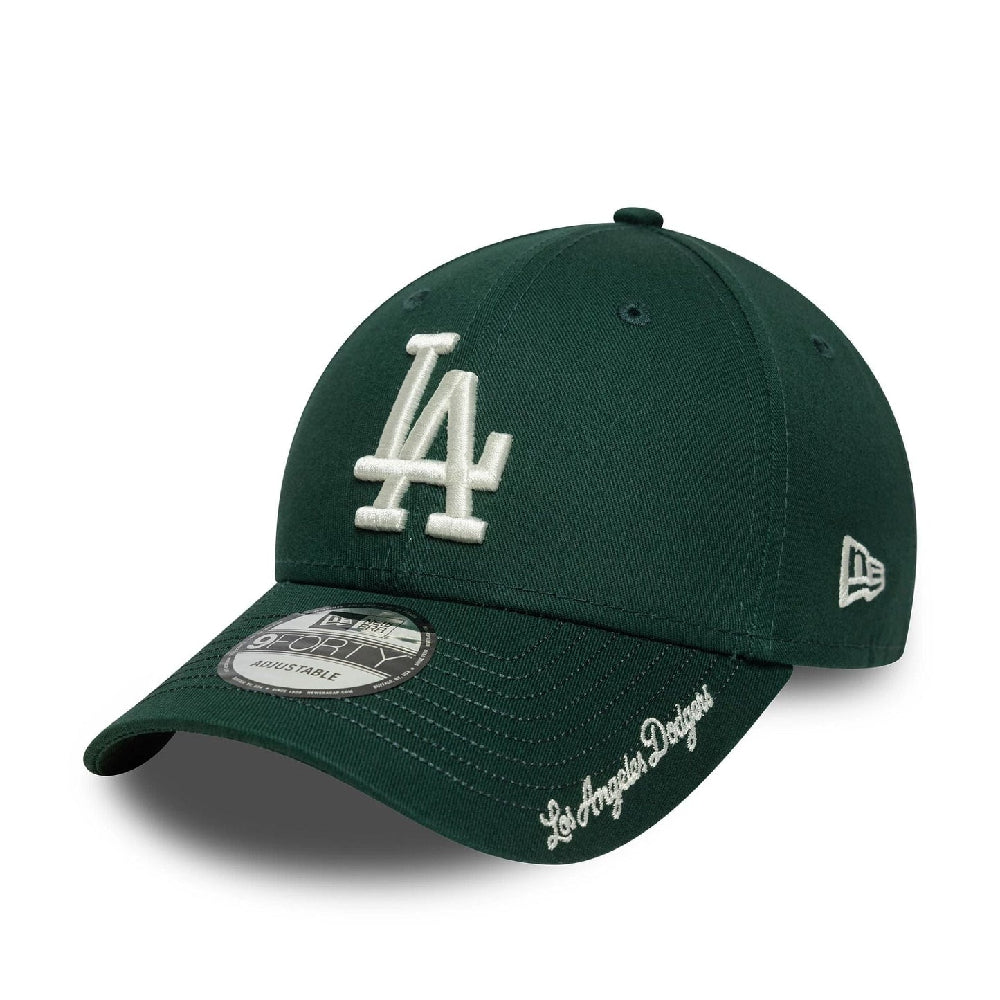 NEW ERA LA Dodgers MLB Visor Script Dark Green 9FORTY Adjustable Cap 60758994