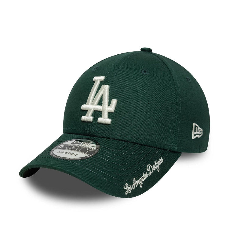 NEW ERA LA Dodgers MLB Visor Script Dark Green 9FORTY Adjustable Cap 60758994