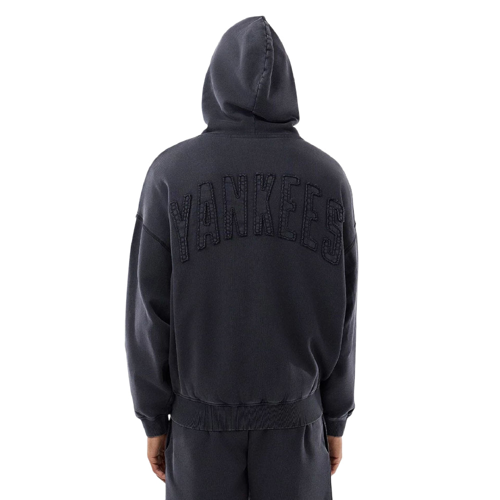 【MLBstyle】 New York Yankees MLB Washed Black Full Zip Hoodie - Urban Jungle