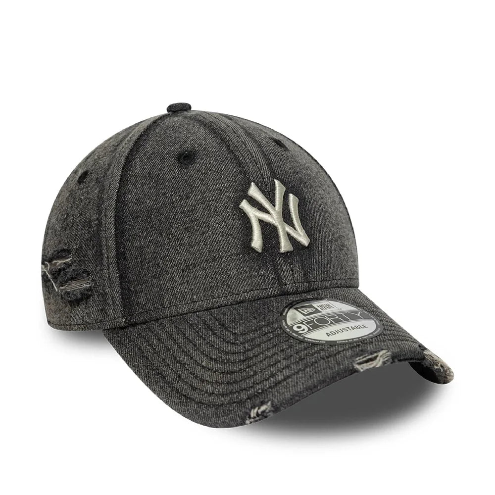 New York Yankees MLB Acid Wash Black 9FORTY Adjustable Cap - Urban
