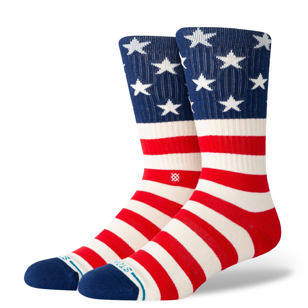 STANCE The Fourth St Crew Socks White Red Blue 62US0000015S-RED