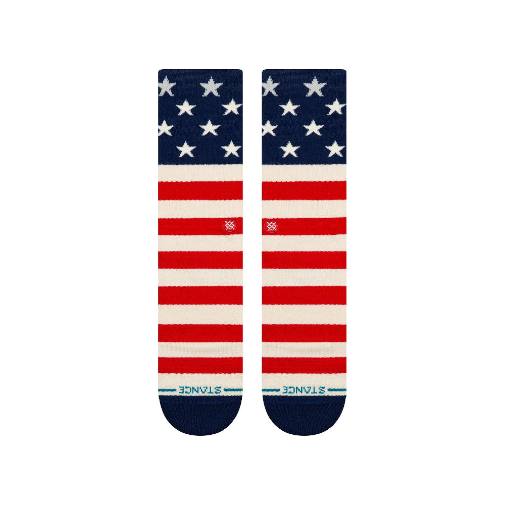 STANCE The Fourth St Crew Socks White Red Blue 62US0000015S-RED