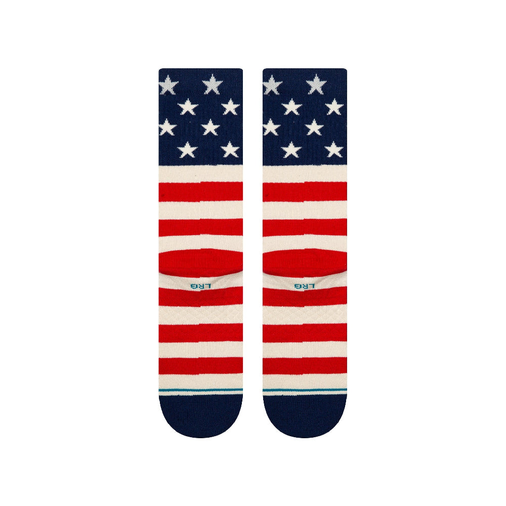 STANCE The Fourth St Crew Socks White Red Blue 62US0000015S-RED