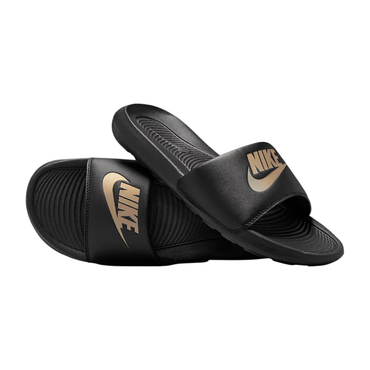 NIKE Victori One Slide Black Metallic Gold CN9675-006