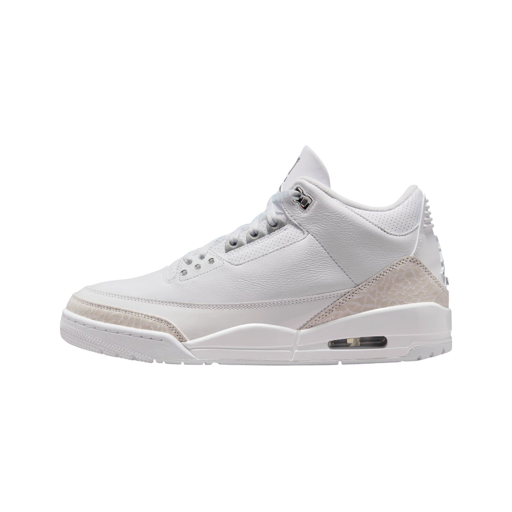 JORDAN Air Jordan 3 Retro Pure Money White/Metallic Silver Sneakers CT8532-111