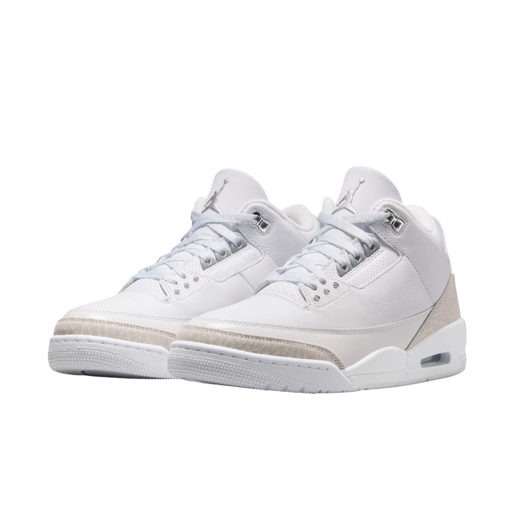 JORDAN Air Jordan 3 Retro Pure Money White/Metallic Silver Sneakers CT8532-111