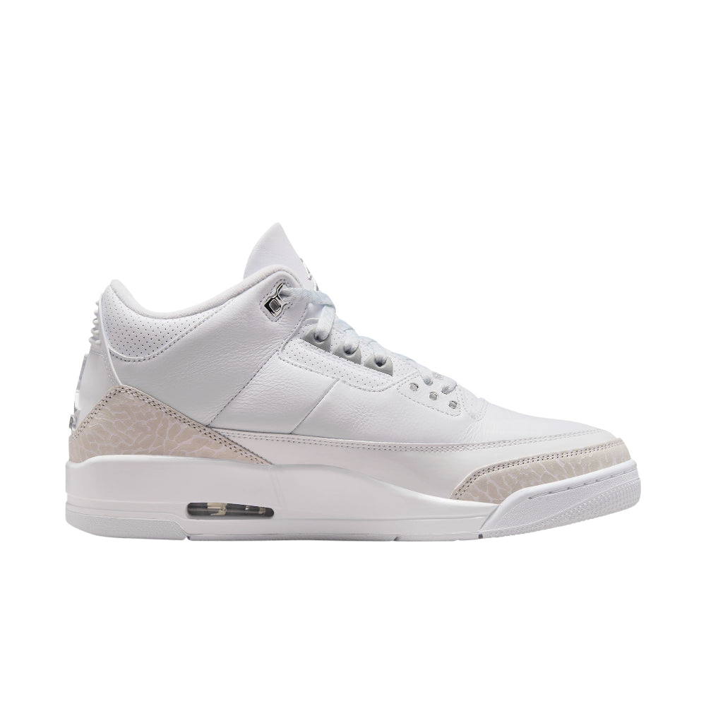 JORDAN Air Jordan 3 Retro Pure Money White/Metallic Silver Sneakers CT8532-111