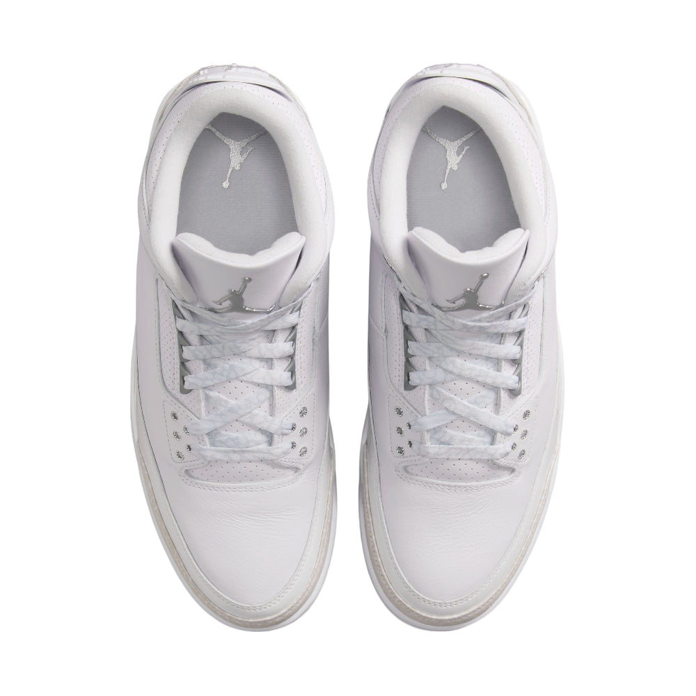 JORDAN Air Jordan 3 Retro Pure Money White/Metallic Silver Sneakers CT8532-111