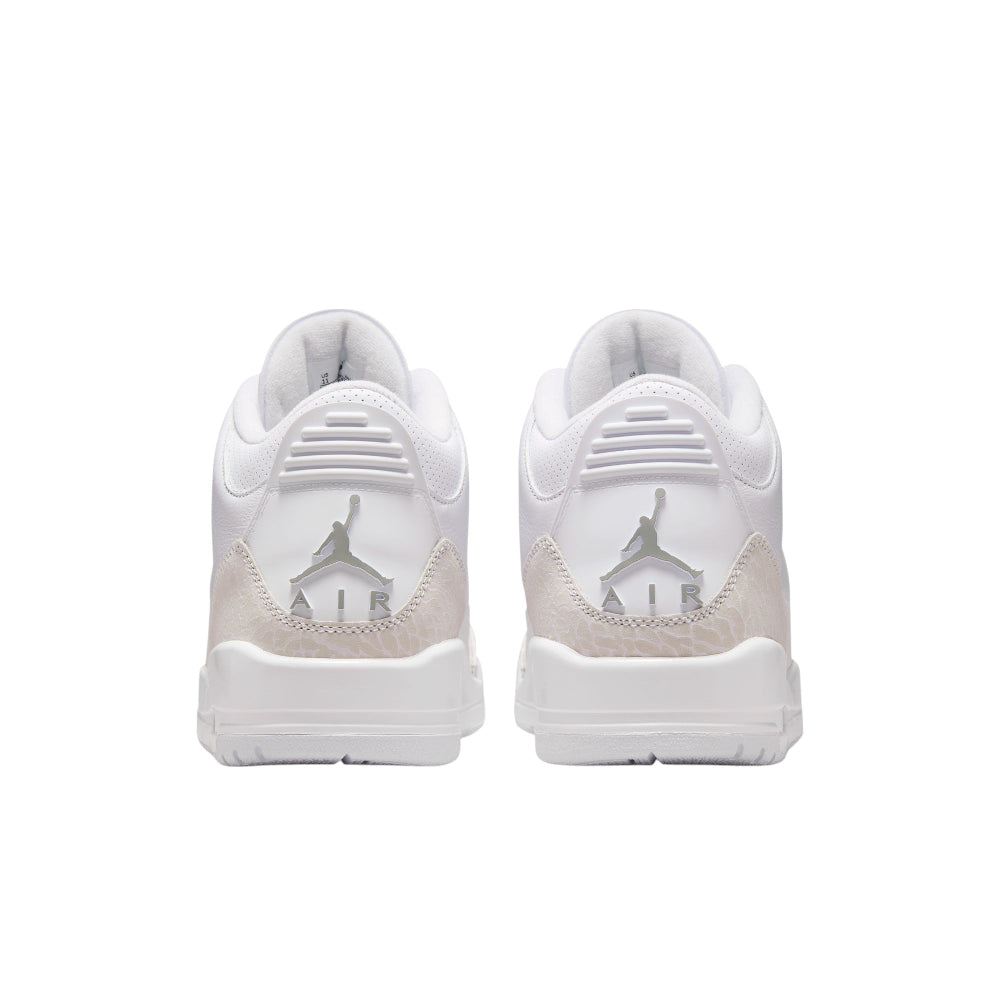 JORDAN Air Jordan 3 Retro Pure Money White/Metallic Silver Sneakers CT8532-111