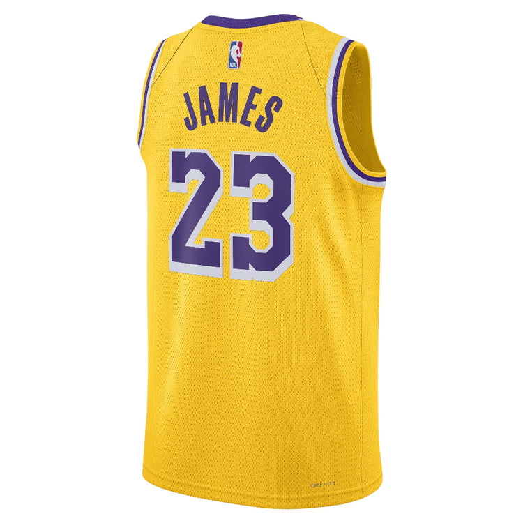 NIKE Los Angeles Lakers Icon Edition Dri-FIT NBA Swingman Jersey Yellow DN2009-733