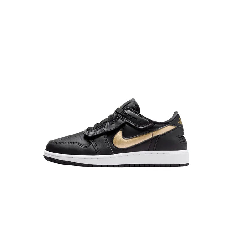 NIKE Air Jordan 1 Low Flyease Black Metallic Gold (Gs) DN4639-071