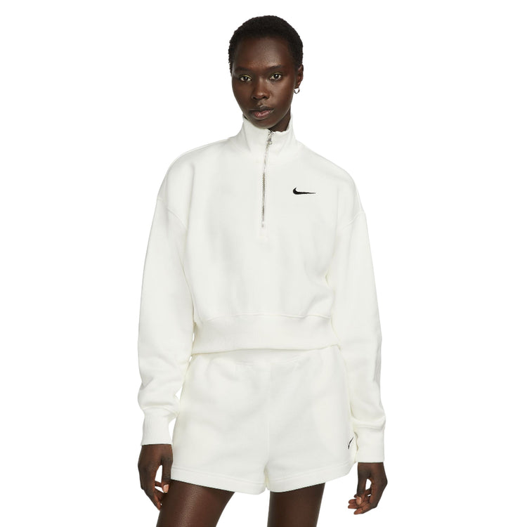 NIKE Sportswear Phoenix Fleece 1/4-Zip Cropped Sweatshirt White DQ5767-133