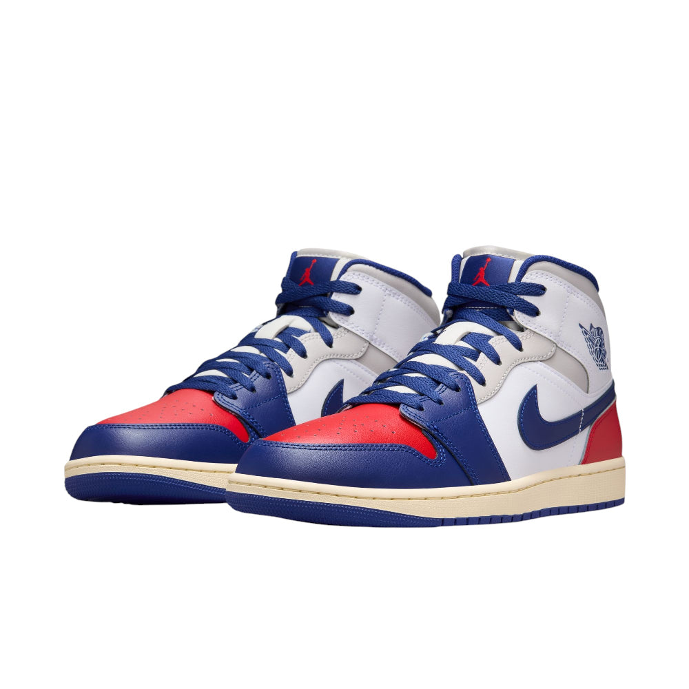 JORDAN Air Jordan 1 Mid White Blue Red Sneakers  DQ8426-102
