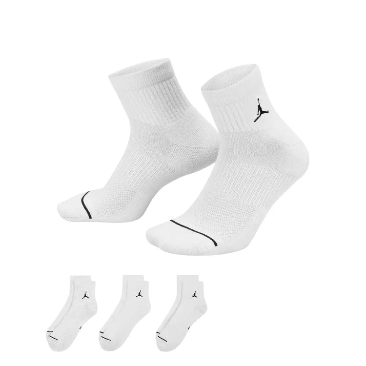 JORDAN Everyday Cush Poly Anckle Socks White (3 Pairs) DX9655-100