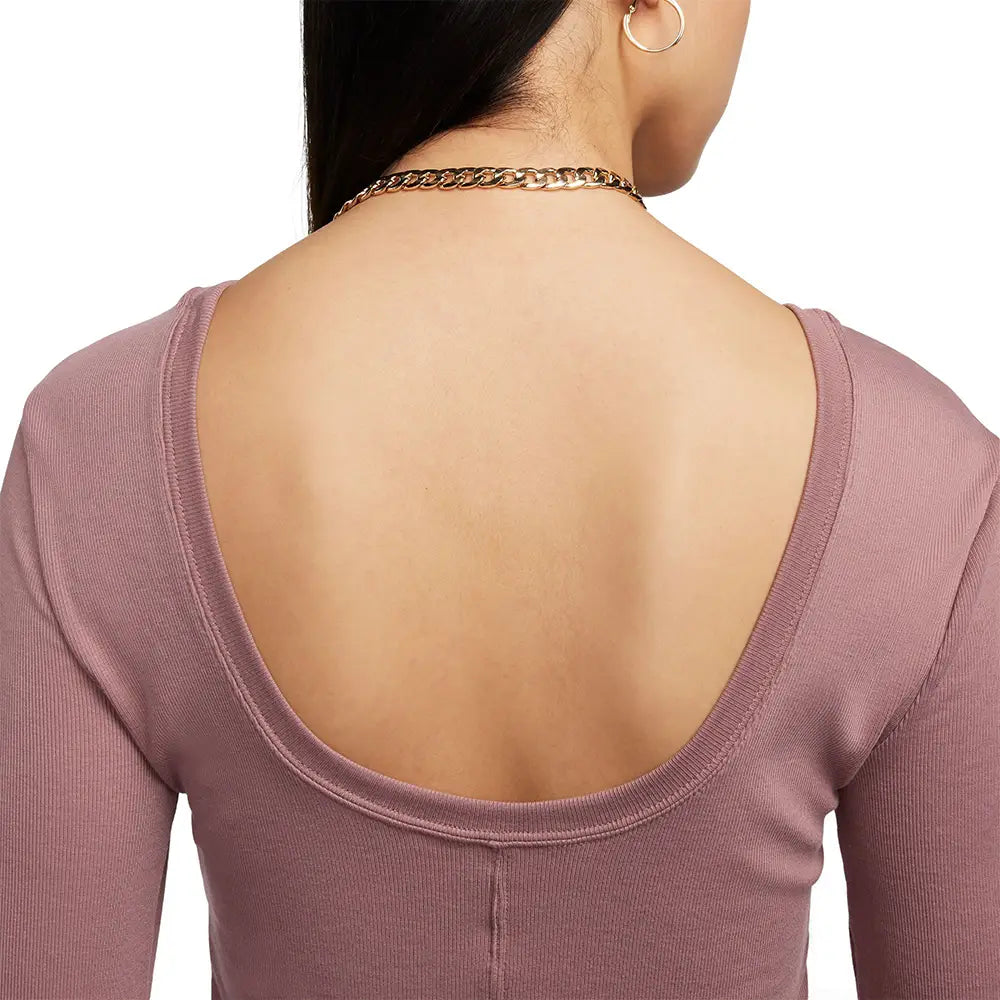 NIKE Sportswear Chill Knit Mini-Rib Long-Sleeve Top FN3661-208