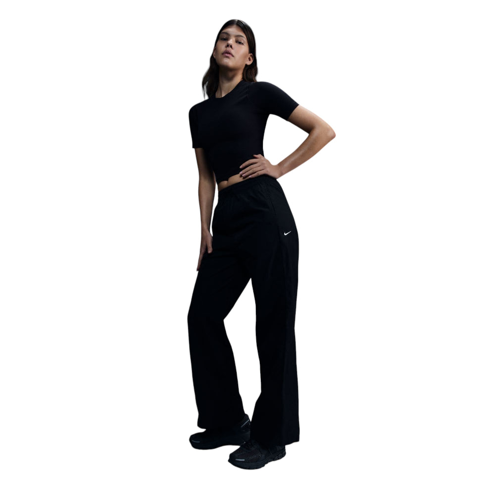 Windrunner High-Waisted Woven Open-Hem Pants Black - Urban Jungle