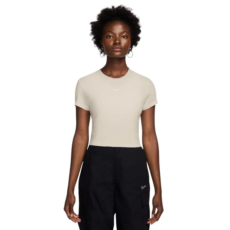 NIKE Sportswear Chill Knit Cropped T-Shirt Beige HF9538-105