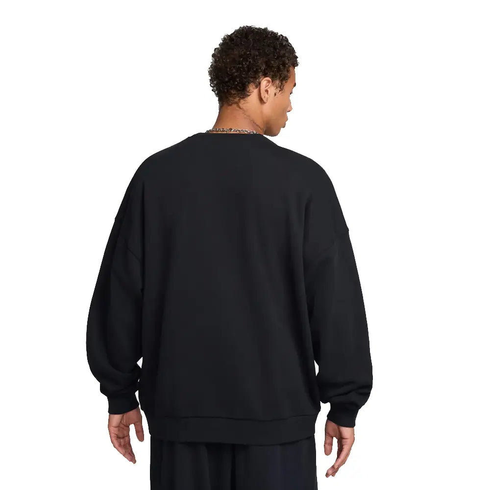 【Nike】Solo Swoosh French Terry Crew Sweatshirt Black Nike Mens Sports wear Club French Terry Crew Top Sweatshirt