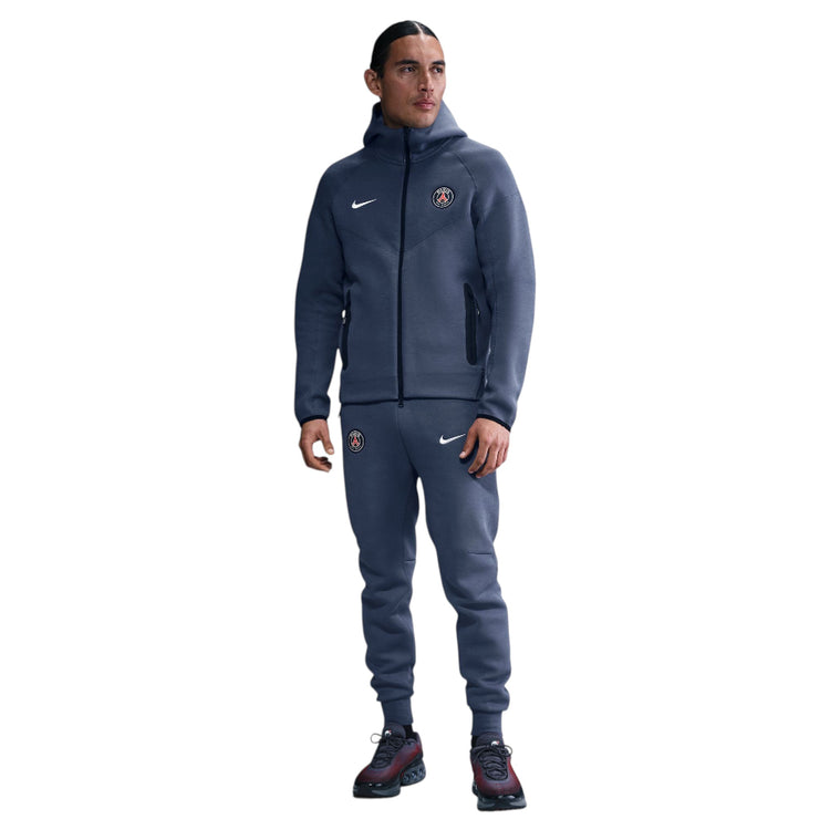 NIKE Paris Saint-Germain Tech Windrunner Nike Soccer Fleece Full-Zip Hoodie Blue HJ6432-491