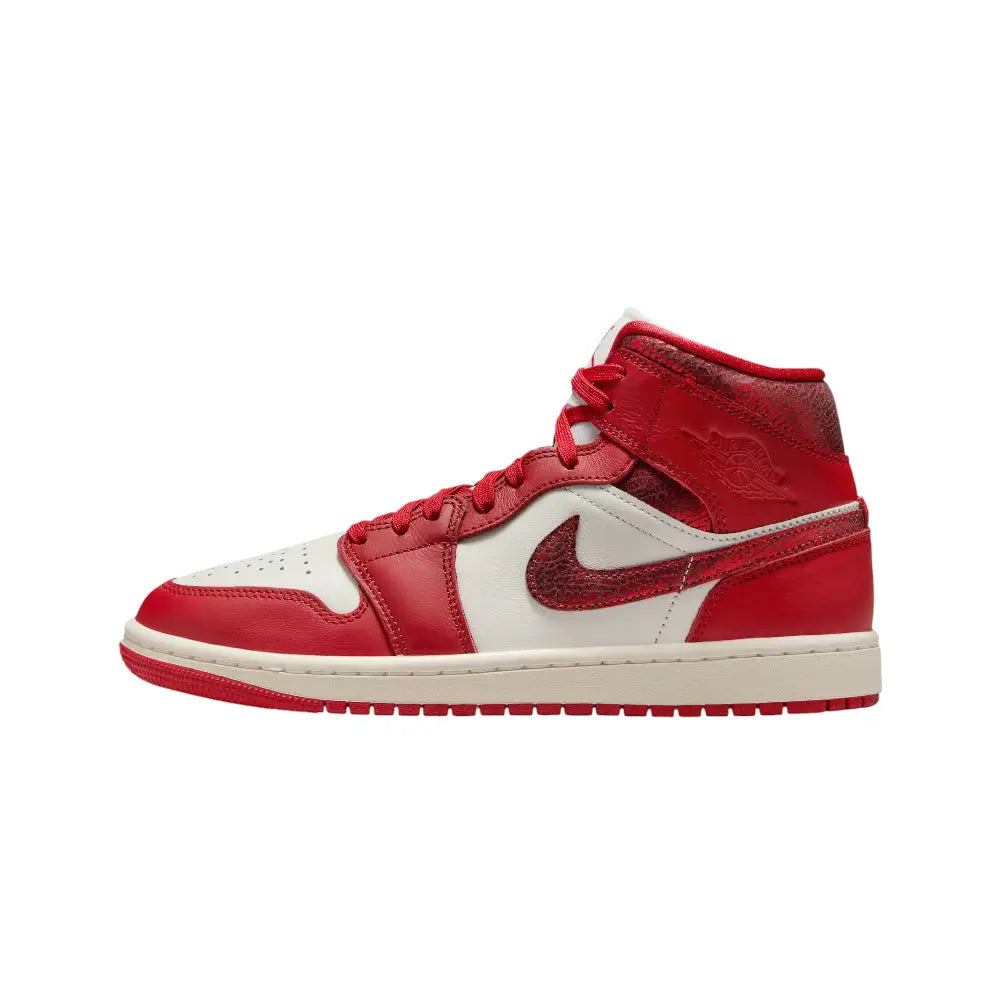 JORDAN Air Jordan 1 Mid Red Cracked Leather HJ9337-106