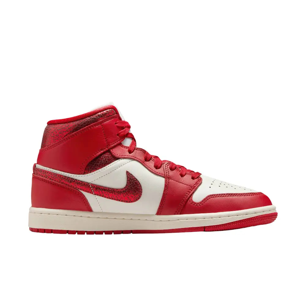 JORDAN Air Jordan 1 Mid Red Cracked Leather HJ9337-106