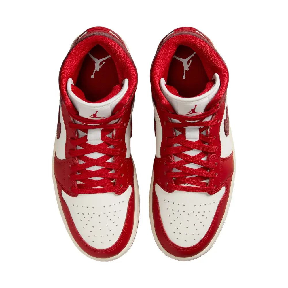JORDAN Air Jordan 1 Mid Red Cracked Leather HJ9337-106