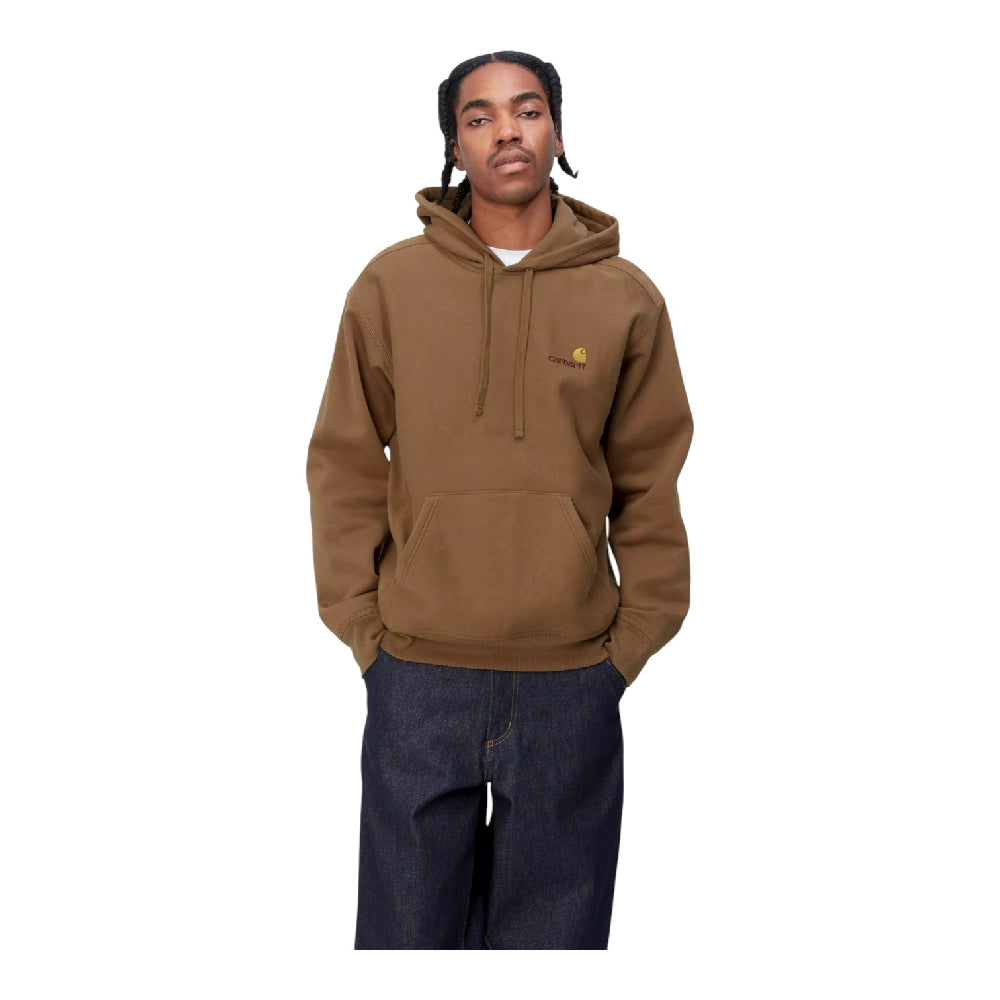 CARHARTT Hooded American Script Sweat Brown I028279.HZXX.03